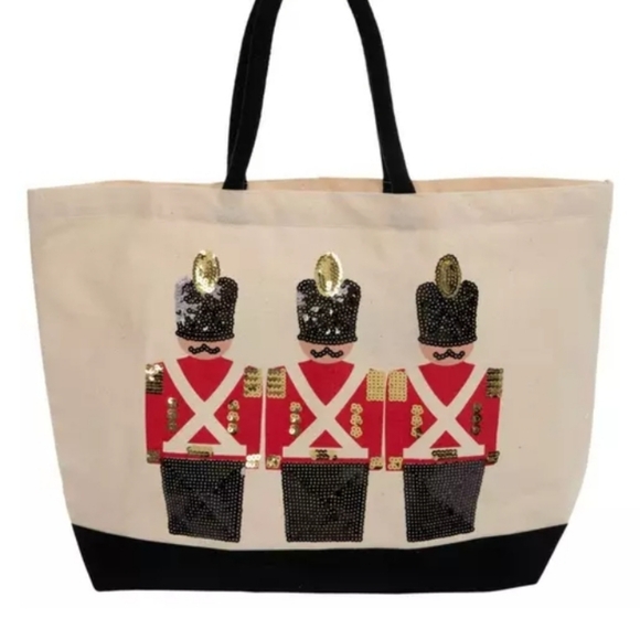 Sequin Nutcrackers Canvas Tote Bag NEW - Picture 4 of 4